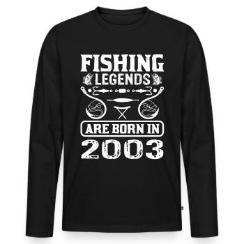 Fishing Legends Are Born In 2003 - Männer Premium Bio Langarmshirt - Schwarz - Vorne - Nico (187cm)