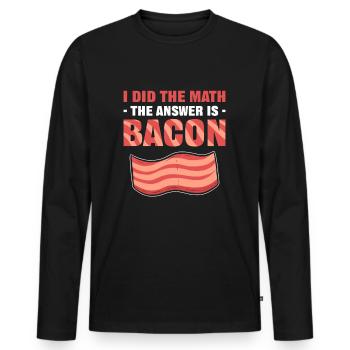 Speck Sau Schinken Barbecue Geräucherter-Speck - Männer Premium Bio Langarmshirt - Schwarz - Vorne - Nico (187cm)