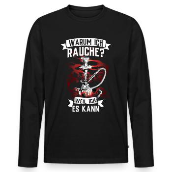 Shisha Doppelapfel Hookah Rauchen Tabak Vape Kohle - Männer Premium Bio Langarmshirt - Schwarz - Vorne - Nico (187cm)