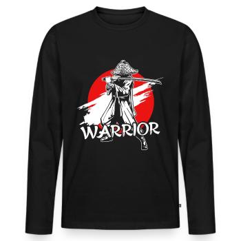 Japon Guerrier Samouraï Guerrier Asiatique Ninja Oui - T-shirt manches longues Premium bio Homme - noir - Devant - Nico (187cm)