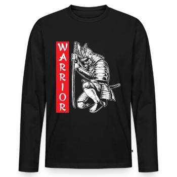 Samurai Katana Schwert Japan Asiatischer Krieger N - Männer Premium Bio Langarmshirt - Schwarz - Vorne - Nico (187cm)