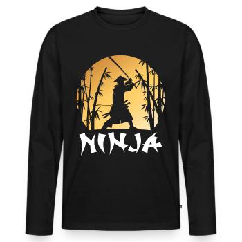 Ninja Warrior Samurai Japanisches Katana-Schwert A - Männer Premium Bio Langarmshirt - Schwarz - Vorne - Nico (187cm)