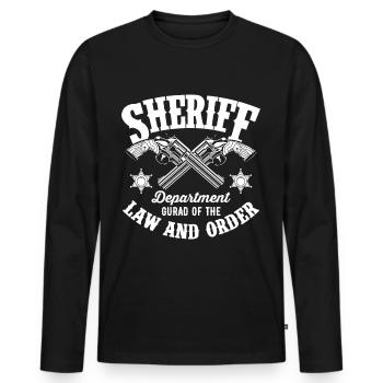 Insigne de garde de shérif Sheriff Star Pistols Cowbo - T-shirt manches longues Premium bio Homme - noir - Devant - Nico (187cm)