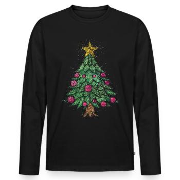 Arbre de Noël Arbre de Noël 4ème Arbre de Noël Avent Arbre de Noël - T-shirt manches longues Premium bio Homme - noir - Devant - Nico (187cm)