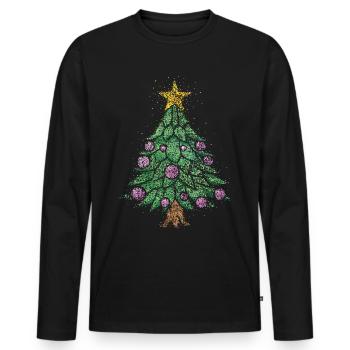 Arbre de Noël Réveillon de Noël Arbre de Noël Arbre de - T-shirt manches longues Premium bio Homme - noir - Devant - Nico (187cm)