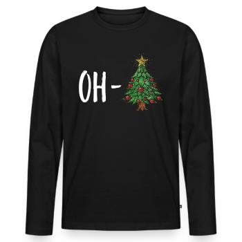 Oh arbre de Noël arbre de Noël arbre de Noël Arbre de Noël - T-shirt manches longues Premium bio Homme - noir - Devant - Nico (187cm)