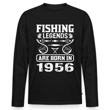 Fishing Legends Are Born In 1956 - Männer Premium Bio Langarmshirt - Schwarz - Vorne - Nico (187cm)