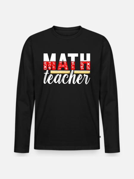 Mathe Mathelehrer - Männer Premium Bio Langarmshirt - Schwarz