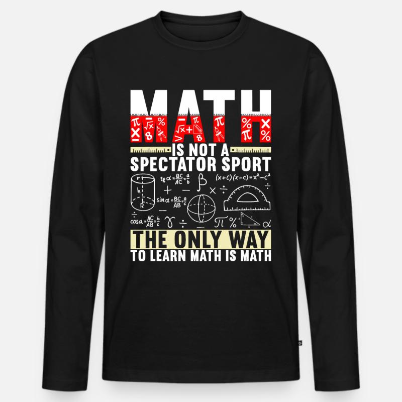 Mathe Mathelehrer - Männer Premium Bio Langarmshirt - Schwarz