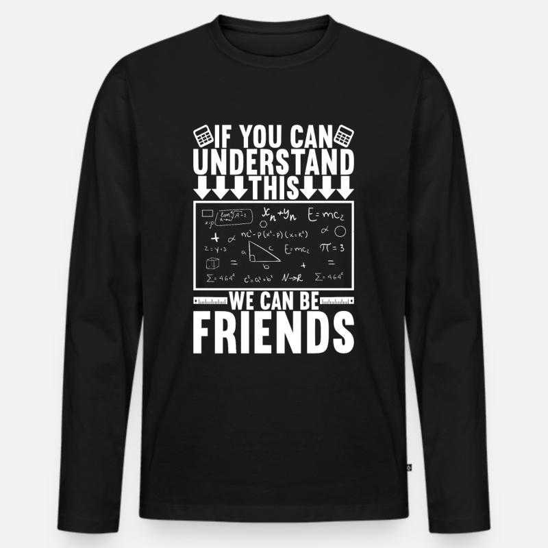 Mathe Mathelehrer - Männer Premium Bio Langarmshirt - Schwarz