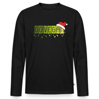 Go Vegan Vegan Vegan Christmas time St. Nicholas - Men's Premium Organic Long Sleeve Shirt - black - Front - Nico (187cm)