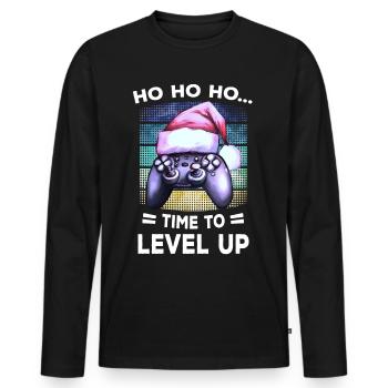 Cadeau de jeu de Noël Controller Gamblers - T-shirt manches longues Premium bio Homme - noir - Devant - Nico (187cm)