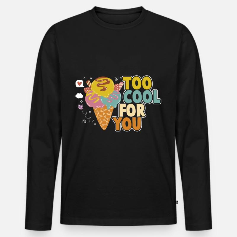 Eiscreme logo Sommer Softeis Geschenkidee - Männer Premium Bio Langarmshirt - Schwarz