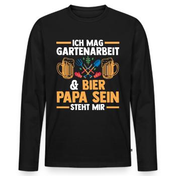 Vater Garten Gartenarbeit Papi Papa - Männer Premium Bio Langarmshirt - Schwarz - Vorne - Nico (187cm)