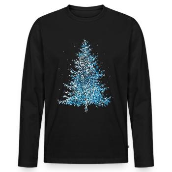 Arbre de Noël Arbre de Noël Arbre de Noël Arbre - T-shirt manches longues Premium bio Homme - noir - Devant - Nico (187cm)