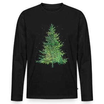 Arbre de Noël Arbre de Noël Arbre de Noël Arbre de No� - T-shirt manches longues Premium bio Homme - noir - Devant - Nico (187cm)