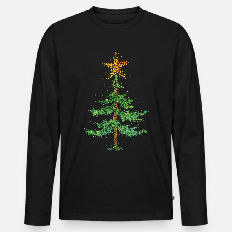 Weihnachtsbaum Christbaum Tannenbaum Stern - Männer Premium Bio Langarmshirt - Schwarz