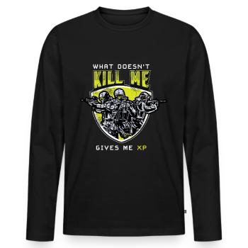 Jeux - ce qui ne me tue pas me donne de l’XP - T-shirt manches longues Premium bio Homme - noir - Devant - Nico (187cm)