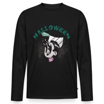 Gruseliges Halloween-Party-Albtraum-Horror-Hallowe - Männer Premium Bio Langarmshirt - Schwarz - Vorne - Nico (187cm)