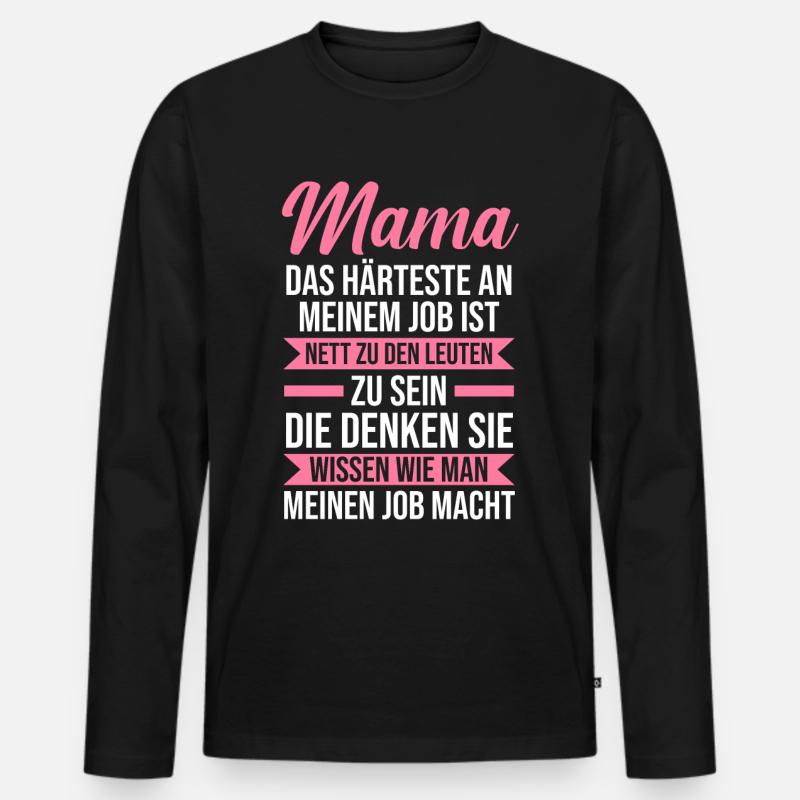 Mutter Mama - Männer Premium Bio Langarmshirt - Schwarz