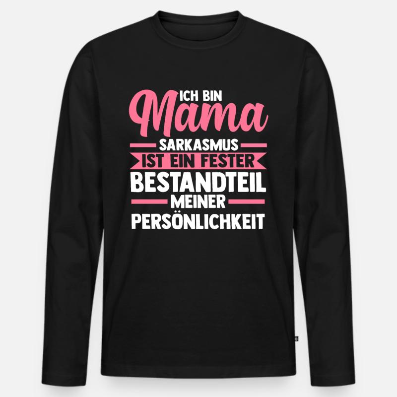 Mutter Mama - Männer Premium Bio Langarmshirt - Schwarz