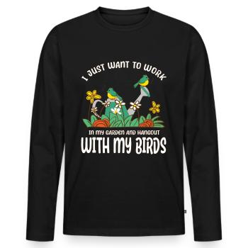 Jardin et oiseaux Birding Oiseaux amoureux Cadeaux - T-shirt manches longues Premium bio Homme - noir - Devant - Nico (187cm)