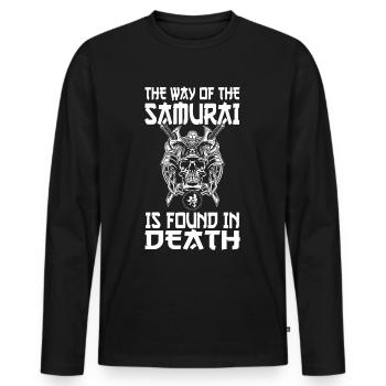 Samurai Lifestyle Japanisches Krieger-Ninja-Schwer - Männer Premium Bio Langarmshirt - Schwarz - Vorne - Nico (187cm)