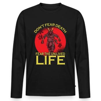 Samurai befürchten japanisches Krieger-Ninja-Schwe - Männer Premium Bio Langarmshirt - Schwarz - Vorne - Nico (187cm)