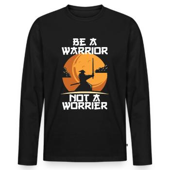 Krieger-Samurai-Friedhof Japanischer Krieger Ninja - Männer Premium Bio Langarmshirt - Schwarz - Vorne - Nico (187cm)