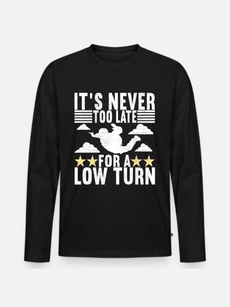 Parachute Parachutist - Men's Premium Organic Long Sleeve Shirt - black