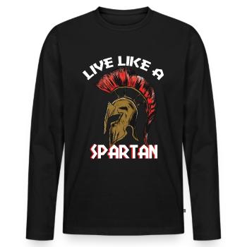 Spartan Warrior Sparta Casque Gladiator Antique Gr - T-shirt manches longues Premium bio Homme - noir - Devant - Nico (187cm)