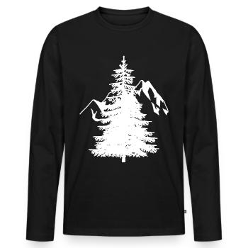 Sapin Épicéa Conifères Montagnes naturelles Alpes de montagne - T-shirt manches longues Premium bio Homme - noir - Devant - Nico (187cm)