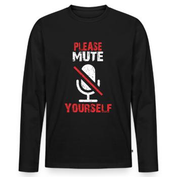 Teacher asks for silence in class and classroom - Men's Premium Organic Long Sleeve Shirt - black - Front - Nico (187cm)