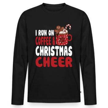 Kaffee und Weihnachtsstimmung Weihnachten - Männer Premium Bio Langarmshirt - Schwarz - Vorne - Nico (187cm)
