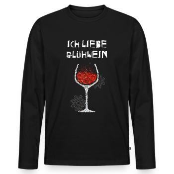 Glühwein Nikolaus Weinachtsmarkt Glühweinstand - Männer Premium Bio Langarmshirt - Schwarz - Vorne - Nico (187cm)