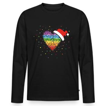 LGBTQ Pride Regenbogen Homosexuell Queer Lesbisch - Männer Premium Bio Langarmshirt - Schwarz - Vorne - Nico (187cm)