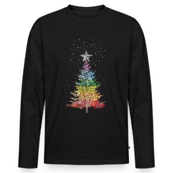 Arbre de Noël Arbre de Noël Arc-en-ciel Couleurs LGBTQ - T-shirt manches longues Premium bio Homme - noir - Devant - Nico (187cm)