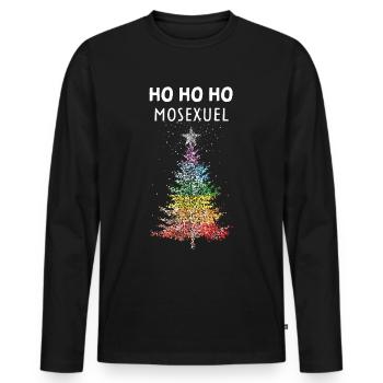 Arbre de Noël gay Arc-en-ciel LGBTQ Pride - T-shirt manches longues Premium bio Homme - noir - Devant - Nico (187cm)