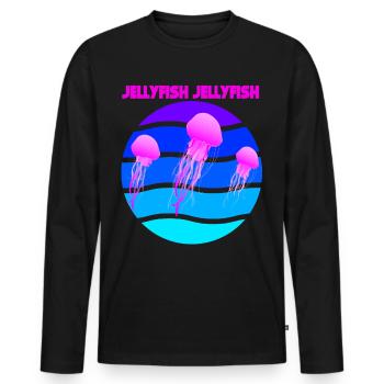 Jellyfish water diving marine life marine animals - Men's Premium Organic Long Sleeve Shirt - black - Front - Nico (187cm)