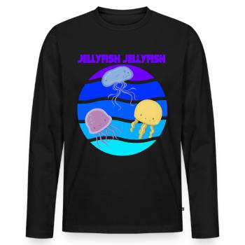 Jellyfish Sea Underwater Ocean Animals Fish - Men's Premium Organic Long Sleeve Shirt - black - Front - Nico (187cm)