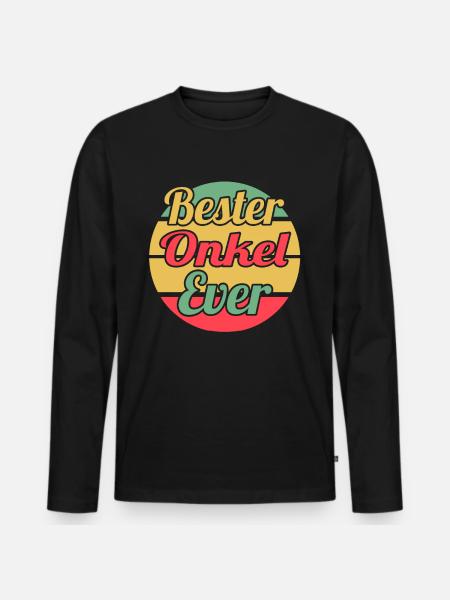 Patenonkel Pate Onkel - Männer Premium Bio Langarmshirt - Schwarz