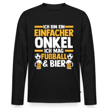 Patenonkel Fußball Bier Pate Onkel - Männer Premium Bio Langarmshirt - Schwarz - Vorne - Nico (187cm)