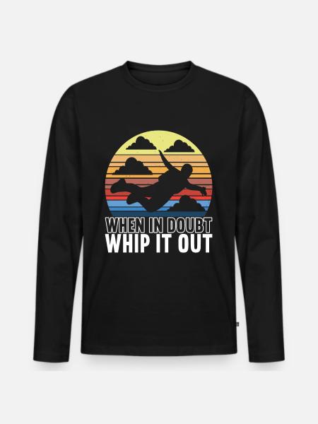 Parachute Parachutist - Men's Premium Organic Long Sleeve Shirt - black