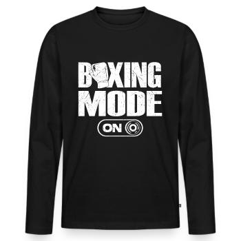 Mode Boxe activé - Fans de boxe - Cadeau d’amateur de boxe - T-shirt manches longues Premium bio Homme - noir - Devant - Nico (187cm)