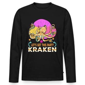 Octopus Octopus Sea Tentacle Octopus Octopus Octopus - Men's Premium Organic Long Sleeve Shirt - black - Front - Nico (187cm)