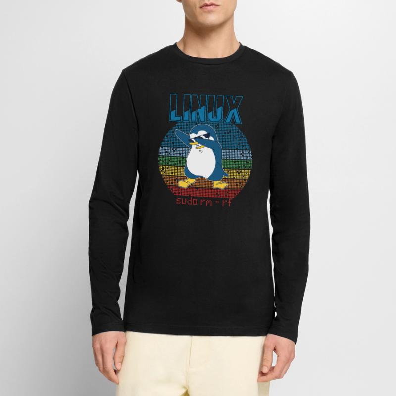 Linux Sudo Root Geek Admin Penguin Nerd Programmer Männer Premium Bio Langarmshirt