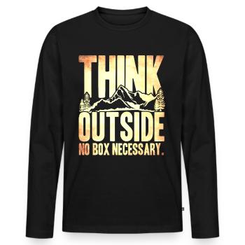Think Outside No Necessary - Men's Premium Organic Long Sleeve Shirt - black - Front - Nico (187cm)
