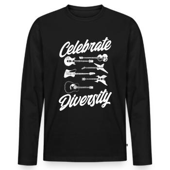Celebrate Diversity - Men's Premium Organic Long Sleeve Shirt - black - Front - Nico (187cm)