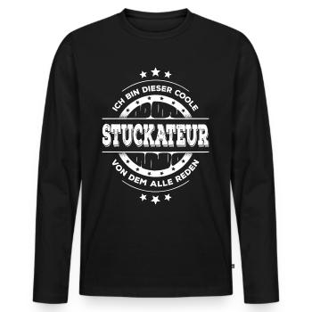 Stuckateur Geburtstag Facharbeiter Geschenk - Männer Premium Bio Langarmshirt - Schwarz - Vorne - Nico (187cm)