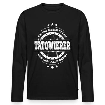 Tätowierer Geburtstag Tattoo Künstler Geschenk - Männer Premium Bio Langarmshirt - Schwarz - Vorne - Nico (187cm)